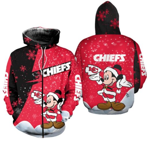 kansas city chiefs xmas mickey hoodie zip up hoodie nla031210 0y24c