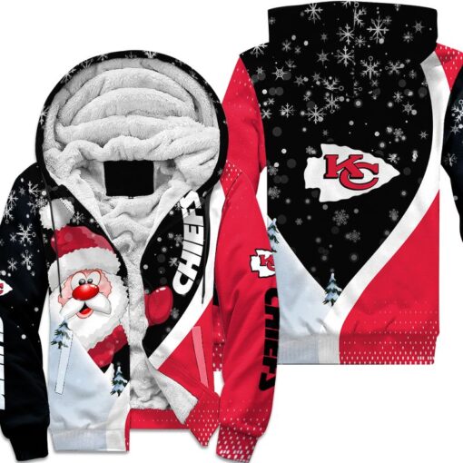 kansas city chiefs xmas santa claus hoodie zip up hoodie nla033010