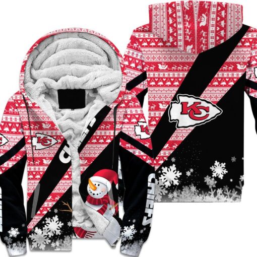 kansas city chiefs xmas snowman hoodie zip up hoodie nla031510 p9yi2