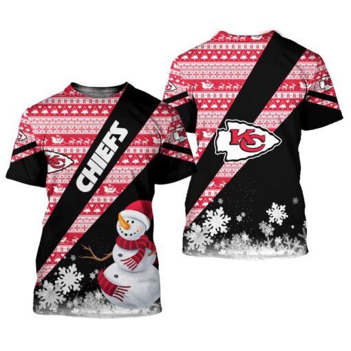 kansas city chiefs xmas snowman limited edition unisex t shirts nla0315106 n8vip