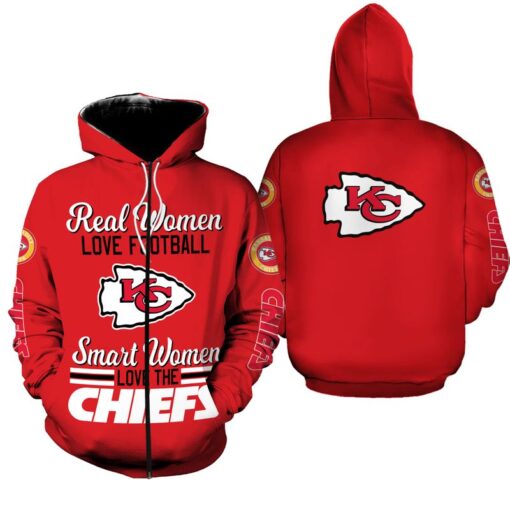 real women love football smart women love the kansas city chiefs zip hoodie hoodie size s 5xl new009210 pmy4d