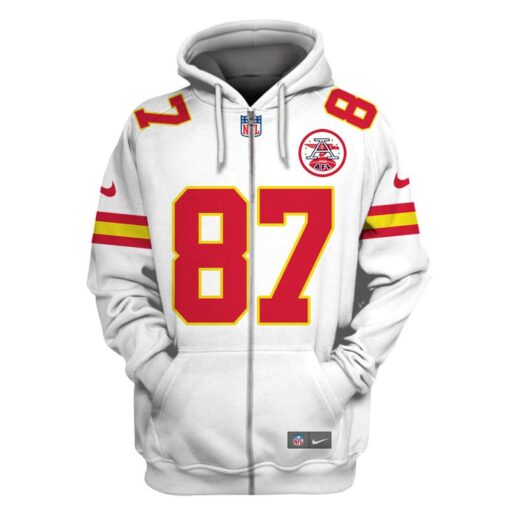 travis kelce kansas city chiefs american football conference champions hoodie zip hoodie white i9idl