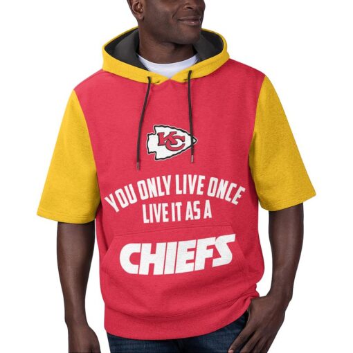 you only live once live it as a chiefs summer short sleeve pullover hoodie size s 5xl new032910 71fea