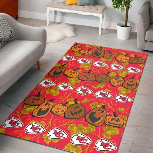 Stocktee Kansas City Chiefs Jack O Lantern Orange Halloween Limited Edition High Quality Area Rug Size S M L NEW050410 1