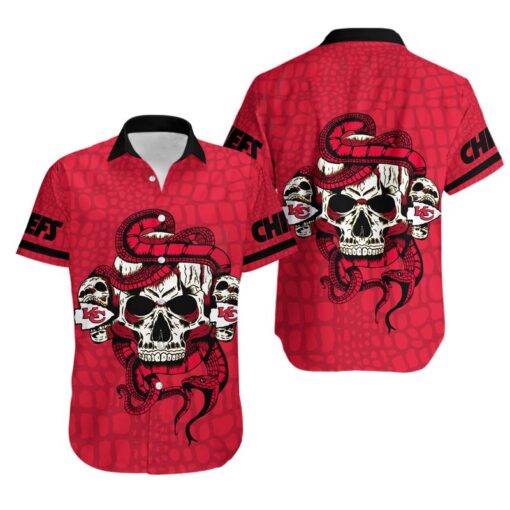 Stocktee Kansas City Chiefs Snake And Skull Limited Edition Hawaiian Shirt and Shorts Summer Collection Size S 5XL NLA006910 1