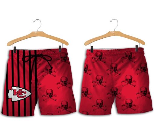 Stocktee Kansas City Chiefs Stripes and Skull Limited Edition Hawaiian Shirt and Shorts Summer Collection Size S 5XL NLA005910 2