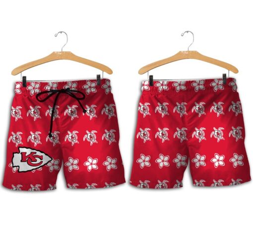 Stocktee Kansas City Chiefs Turtle and Flower Limited Edition Hawaiian Shirt and Shorts Summer Collection Size S 5XL NLA006310 2