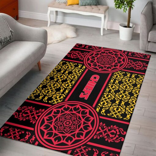 Stocktee NFL Kansas City Chiefs Flower Retro Pattern PREMIUM Limited Edition Area Rug Size S M L NLA052610 1