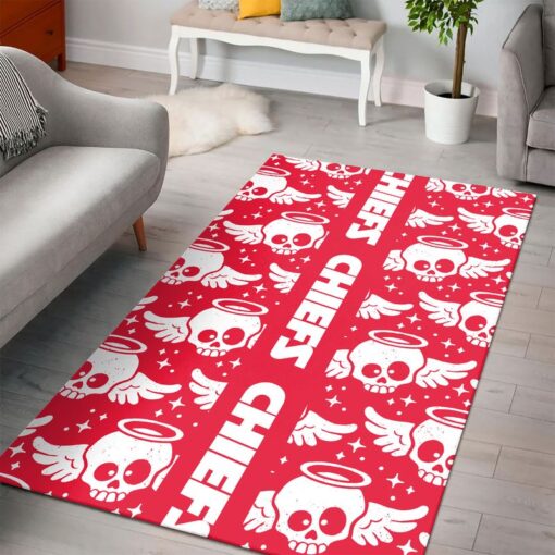 Stocktee NFL Kansas City Chiefs Skull Angel Pattern PREMIUM Limited Edition Area Rug Size S M L NLA054110 1