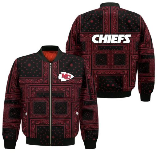 kansas city chiefs bandana skull bomber jackets sizes s 5xl new01181033850216 yvht8