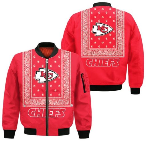 kansas city chiefs bandana skull bomber jackets sizes s 5xl new01221031407920 t6pvd