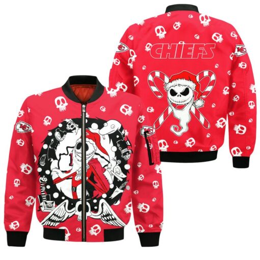 kansas city chiefs christmas jack skellington bomber jackets new05621082453277 9yldd