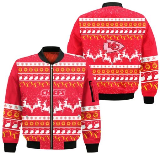 kansas city chiefs christmas pattern bomber jackets nla03841030231280 ttzif