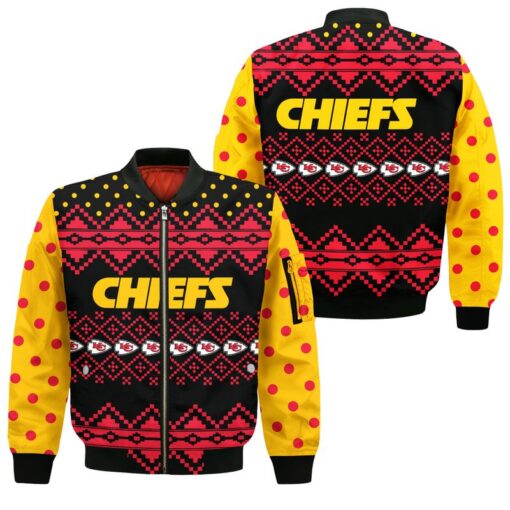 kansas city chiefs christmas pattern bomber jackets nla03991030509052 yhppn