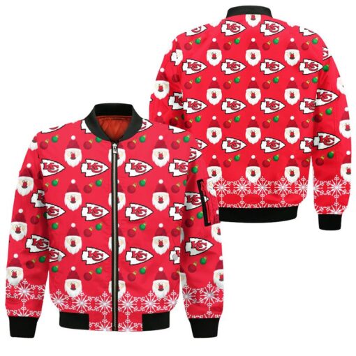 kansas city chiefs christmas pattern santa clause bomber jackets nla0337104650635 wm7ea