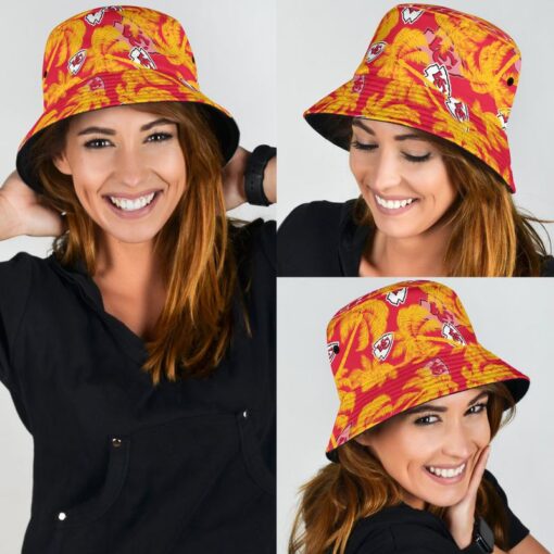 kansas city chiefs coconut tree pattern limited edition bucket hat new0326104600430 5e8kn