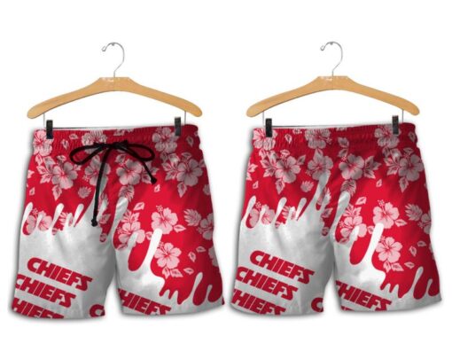 kansas city chiefs flower hawaii shirt and shorts summer nla0044101440972 mnspb