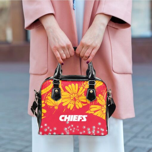 kansas city chiefs flower pattern limited edition lady leather handbag nla05491090435188 sr309