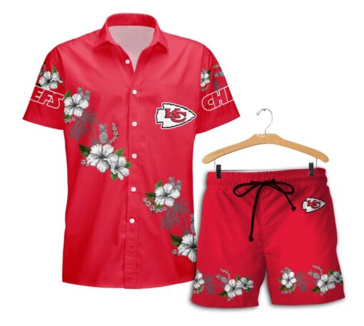 kansas city chiefs flowers hawaii shirt and shorts summer new02001026575364