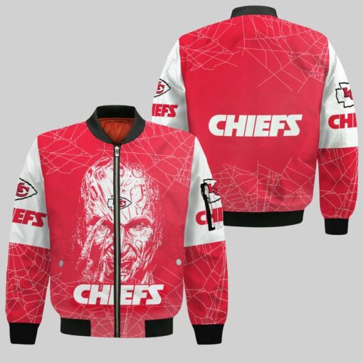 kansas city chiefs freddy krueger hallowen bomber jackets nla02101073814123