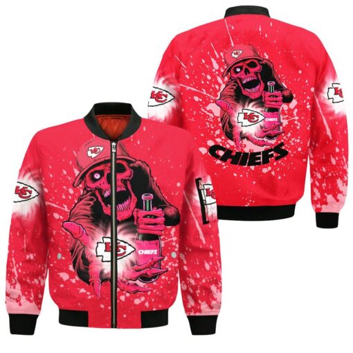 kansas city chiefs halloween skull bomber jackets nla02701099160616 jnivu