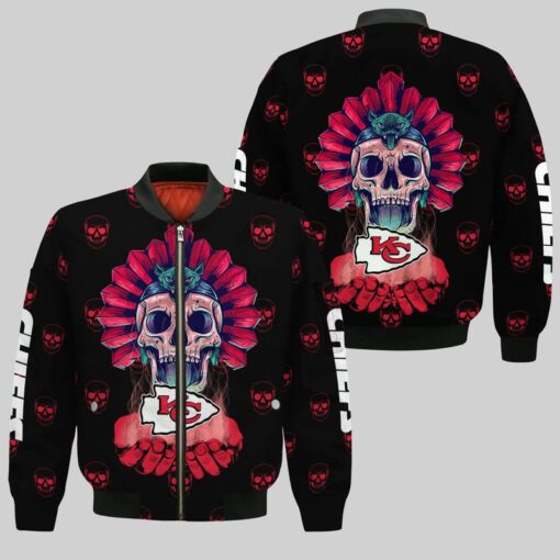 kansas city chiefs halloween skull bomber jackets nla02731030022478 avz6p