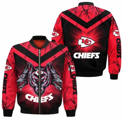 kansas city chiefs halloween wolf bomber jackets nla02831044565631 kk2ue