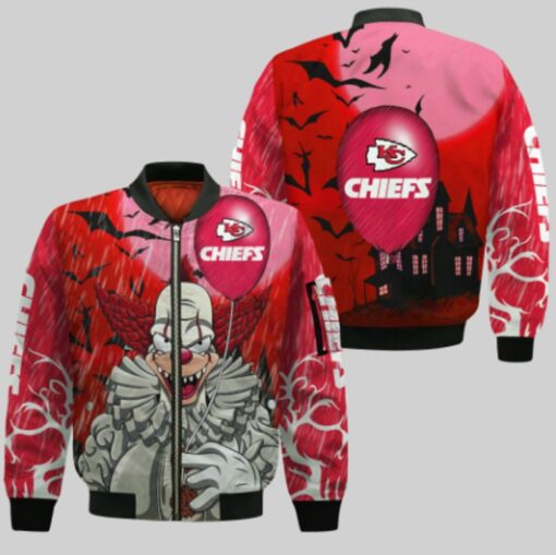 kansas city chiefs it halloween all over print bomber jackets size nla02191045970342 7qpz5