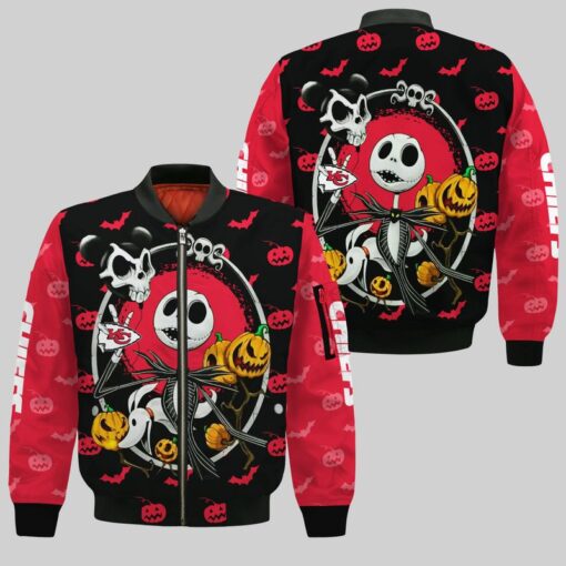 kansas city chiefs jack skellington halloween bomber jackets nla02681048804763 18bgq