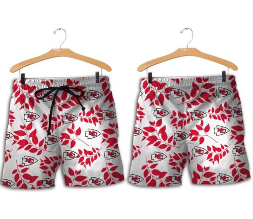 kansas city chiefs leaves hawaiian shirt and shorts summer nla00401032780492 61fwg