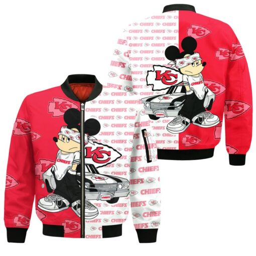 kansas city chiefs mickey all over print bomber jackets size s 5xl new05701079069095 8c2ft