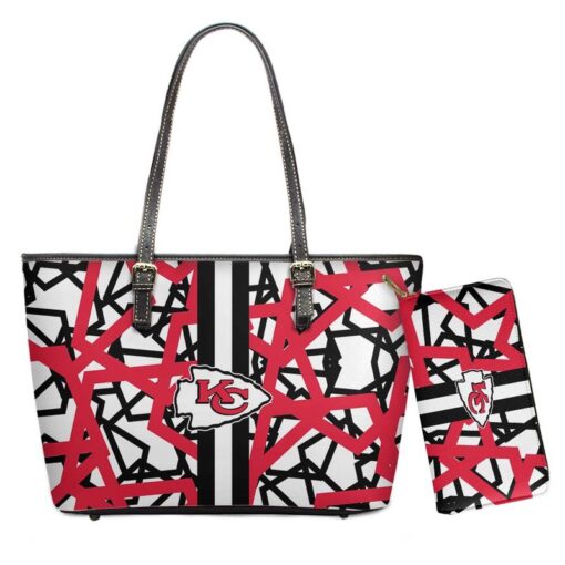 kansas city chiefs overlay pattern limited edition tote bag and wallet nla01621054364627 yz2ho