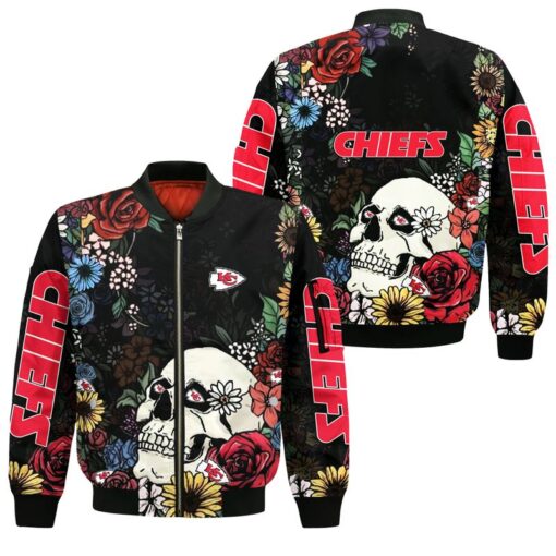 kansas city chiefs skull and flowers bomber jackets new02301078103708 mjvdg