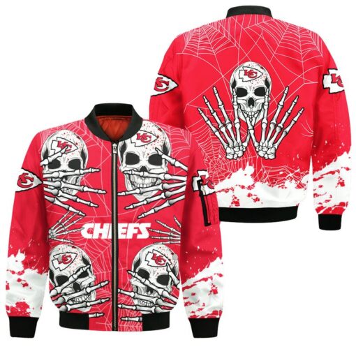 kansas city chiefs skull hallowen bomber jackets nla02161022182522 36d53