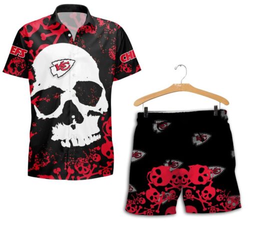 kansas city chiefs skull hawaii shirt and shorts summer nla06511023431306 fbfw7