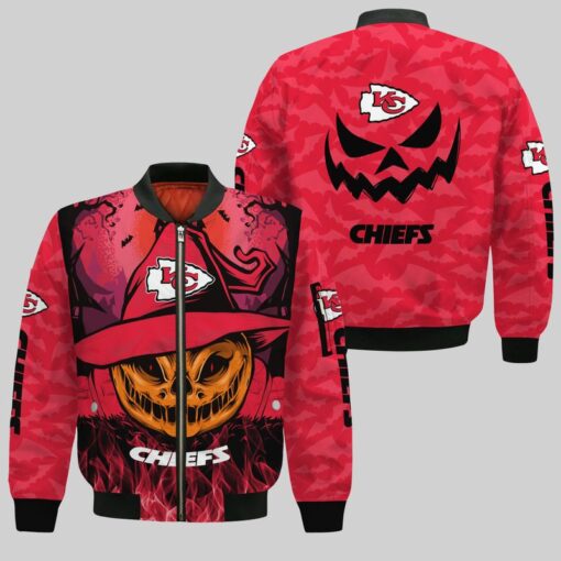 kansas city chiefs smiling pumpkin halloween bomber jackets nla02641054095279 qsd23