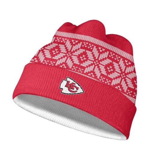 kansas city chiefs snow flake pattern knitted beanies limited edition new06081072622087