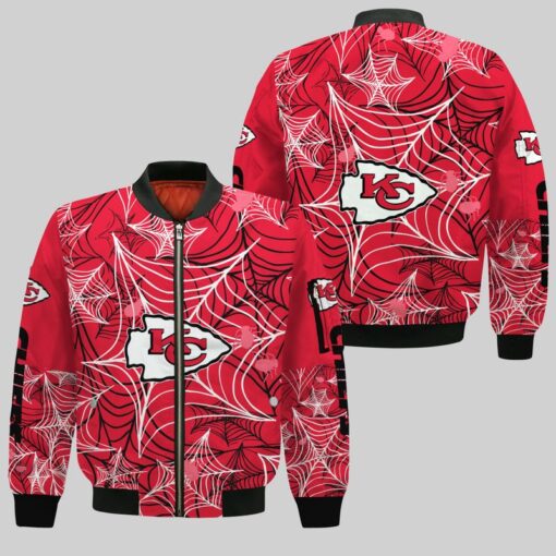 kansas city chiefs sspiderweb halloween bomber jackets nla02781074095563 fymyt