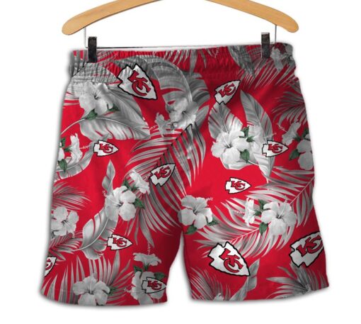 kansas city chiefs tropical flowers hawaii shirt and shorts summer new01861014440312 pz3m3