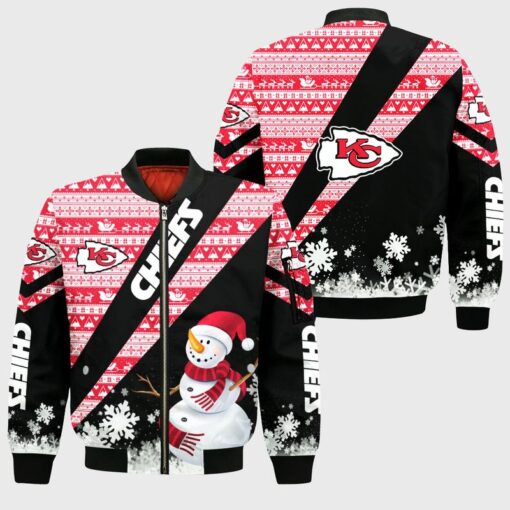 kansas city chiefs xmas snowman bomber jackets nla03151057429614 70ejf