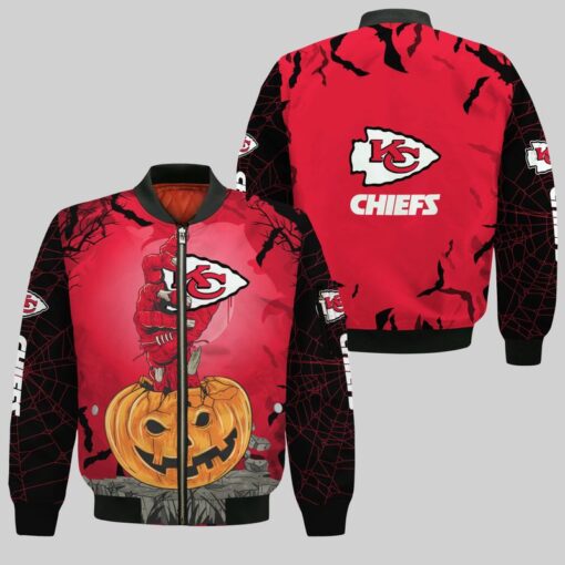 kansas city chiefs zombies hand halloween bomber jackets nla02491066858376 vqcgm