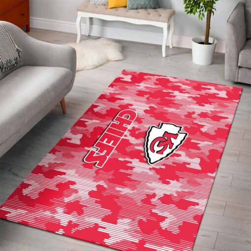 nfl kansas city chiefs camo pattern premium area rug size s m l nla04831063272937 y49en