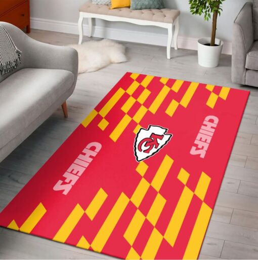 nfl kansas city chiefs caro pattern premium area rug size s m l nla05231078897336 ck9nn