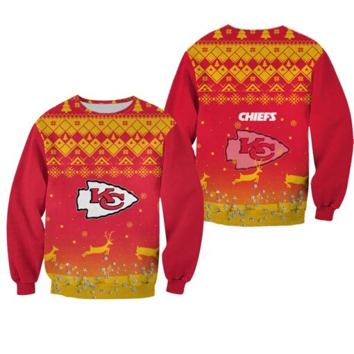 nfl kansas city chiefs christmas pattern reindeer limited edition sweatshirt nla04081065076281 l1sqv