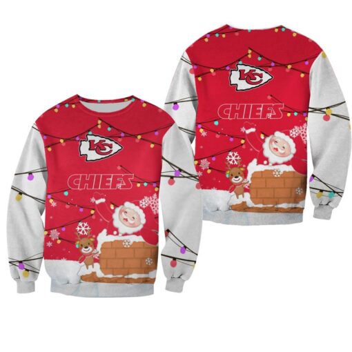 nfl kansas city chiefs christmas pattern snowman limited edition sweatshirt nla03961066915530 1ht38