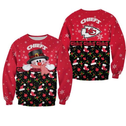 nfl kansas city chiefs christmas snowman limited edition sweatshirt nla03451081445272 kt8ew