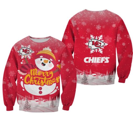 nfl kansas city chiefs christmas snowman limited edition sweatshirt nla03631061918846 rghwl