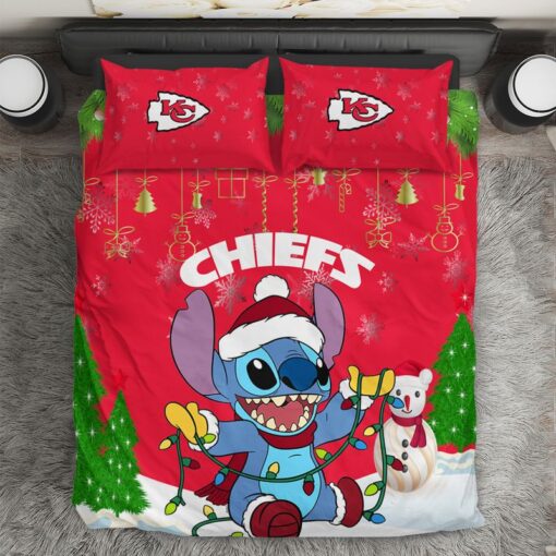 nfl kansas city chiefs christmas st limited edition bedding set nla03231076287066 576ys