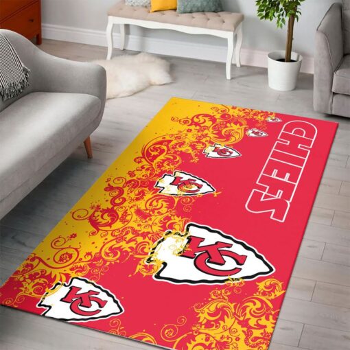 nfl kansas city chiefs dreaming flowers premium area rug size s m l new05121081031371 aj9uh