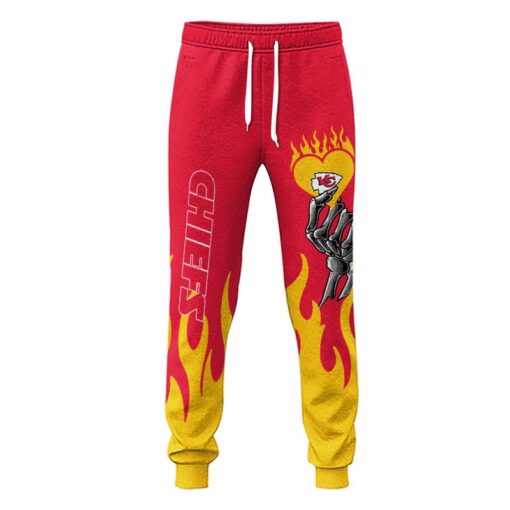 nfl kansas city chiefs fire heart all over print sweatpants unisex sizes new02761049014588 p301l